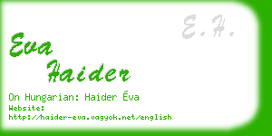 eva haider business card