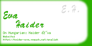 eva haider business card